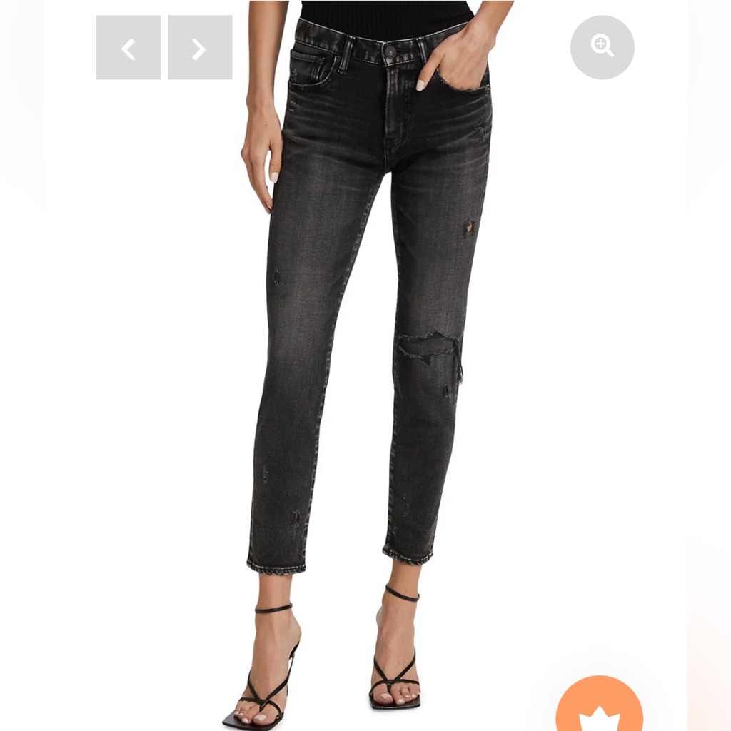 Moussy Vintage Lenwood Black Skinny Jeans Grunge Indie Sleaze Distressed Size 29